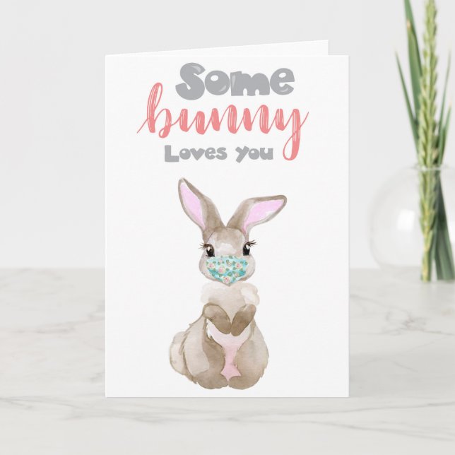 Carte Certain lapin vous aime Bunny Masque de protection (Devant)