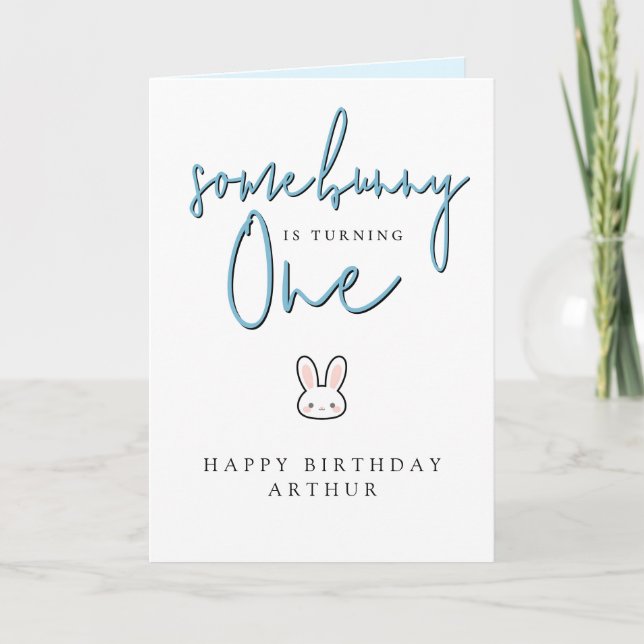Carte Certains Bunny a un an 1ère Fête d'anniversaire (Devant)