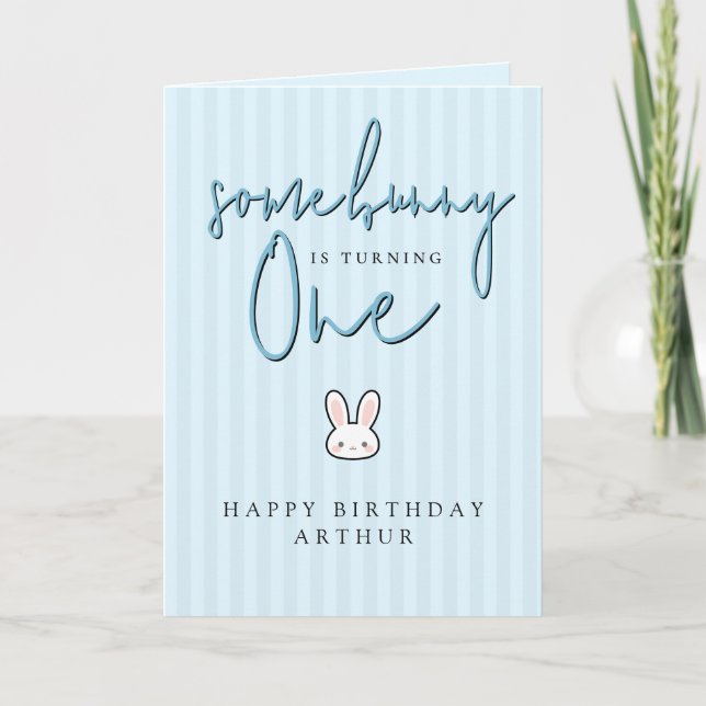 Carte Certains Bunny a un an 1ère Fête d'anniversaire (Devant)
