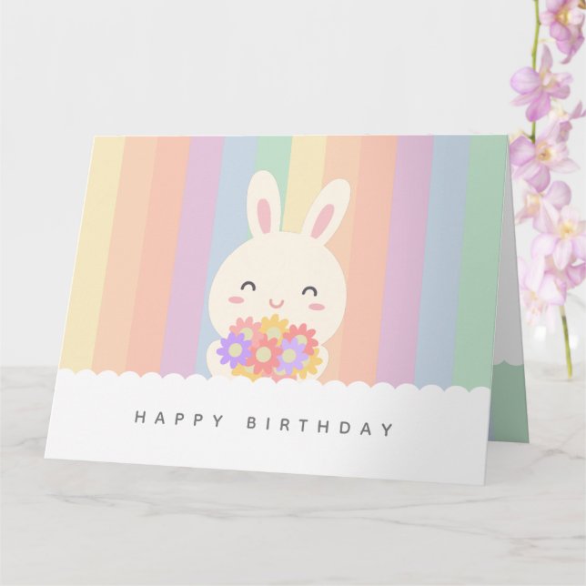 Carte Certains Bunny T'Aime Bien Joyeux Anniversaire (Orchidée)