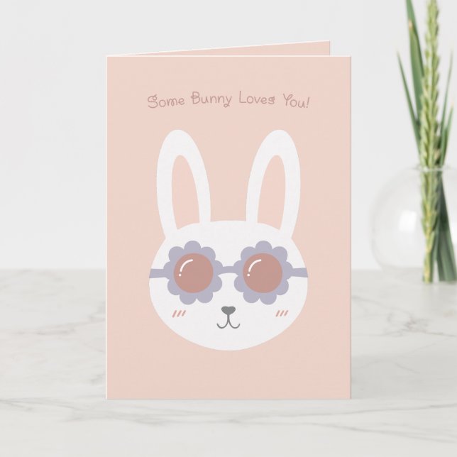 Carte Certains lapins t'aiment rose (Devant)
