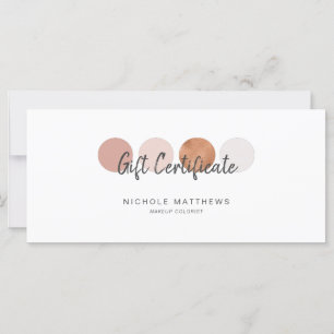 Carte Certificat Cadeau de Palette de Couleurs de Callig
