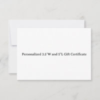 Certificat cadeau personnalisé de 8,9 cm de largeu