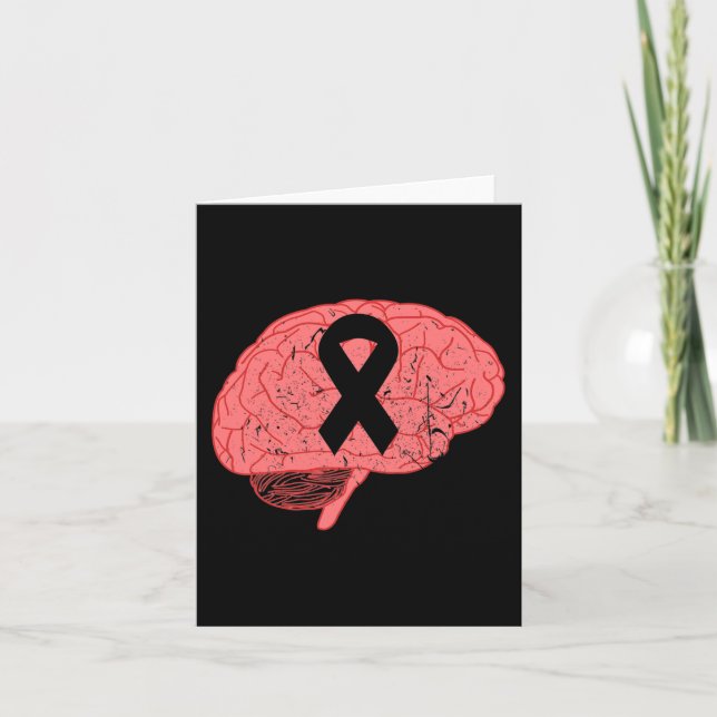 Carte Cerveau Aneurysme Mois de sensibilisation Ruban av (Devant)