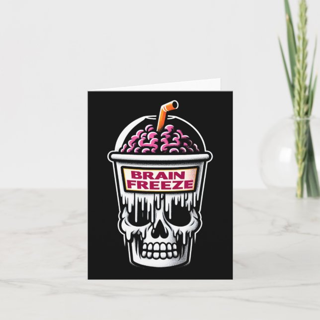 Carte Cerveau gel crâne Éffrayant Halloween Conception b (Devant)