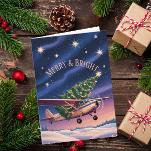 Carte Cessna Avion transporte Photo d'Arbre de Noël Drôl
