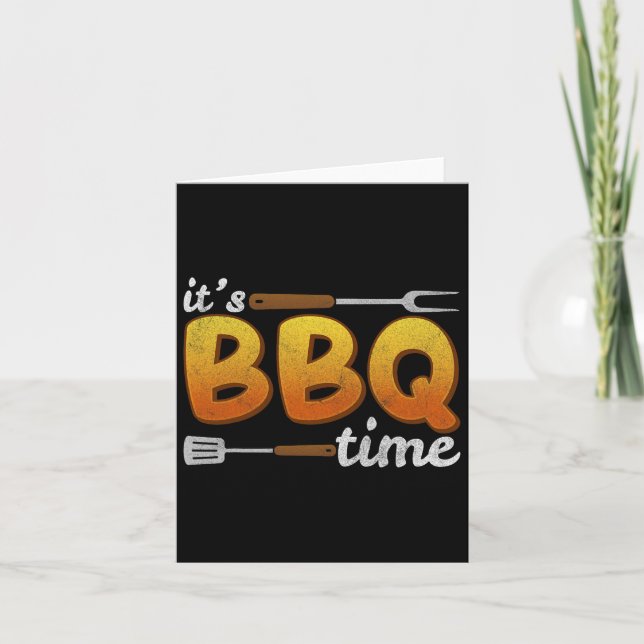 Carte C'est Bbq Time Grilling Bbq Lover Meat Smoker Men  (Devant)