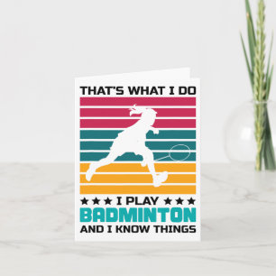 Carte C'est ce que je fais Je joue à Badminton et je sai