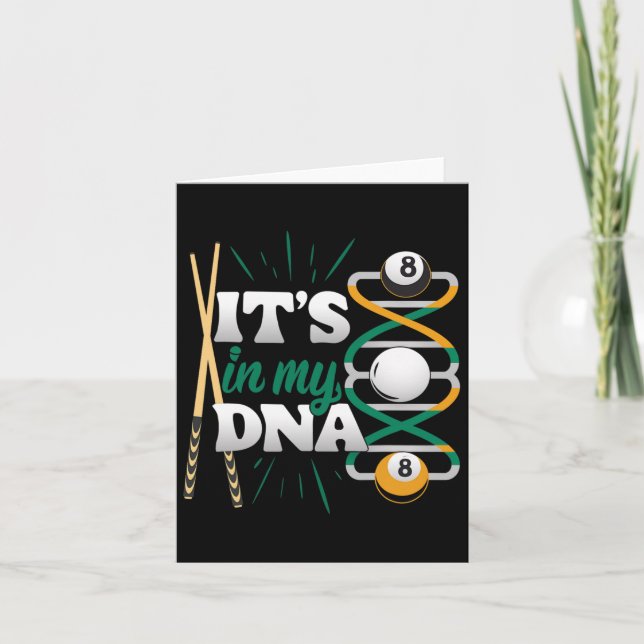 Carte C'est dans mon Adn - Billiard Queue Pool Player (Devant)