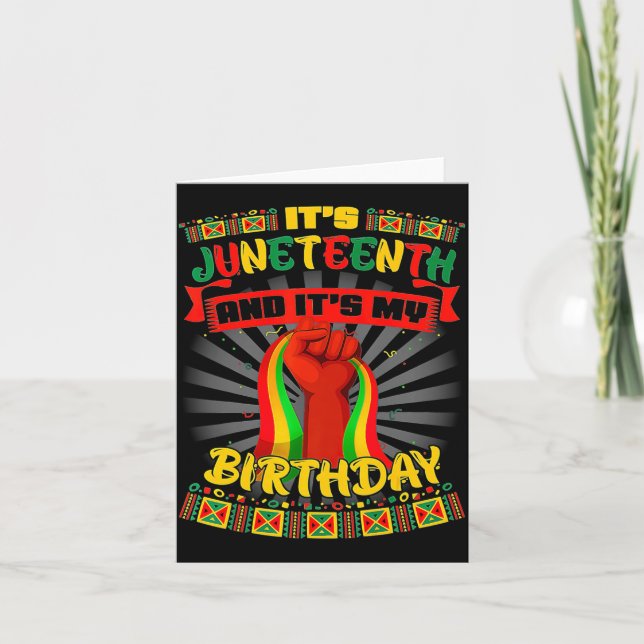 Carte c'est juneteenth et mon anniversaire africain noir (Devant)