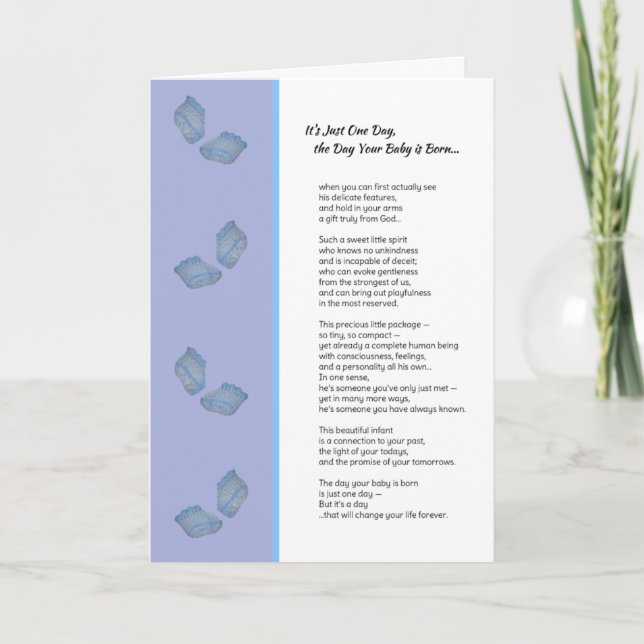 Carte C'est juste un jour...Nouveau petit garçon (Devant)