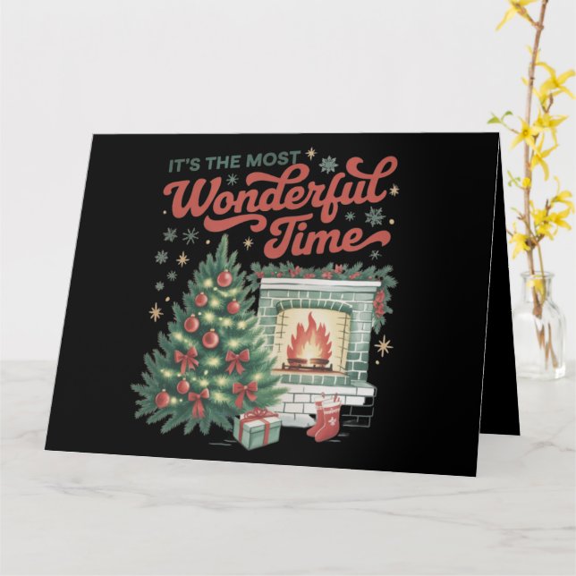 Carte C'est la période la plus merveilleuse de Noël Vint (Fleur jaune)