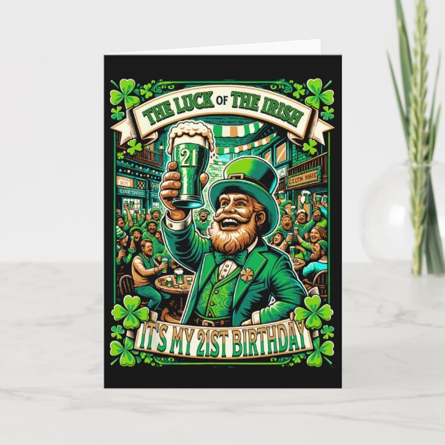 Carte C'est la Saint-Patrick Mon 21e anniversaire Joyeux (Devant)