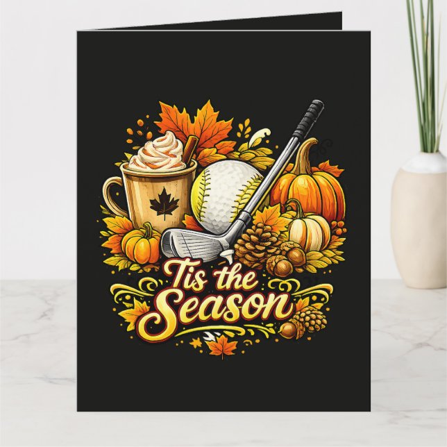 Carte C'est la saison Café épicé à la citrouille de golf (Devant)