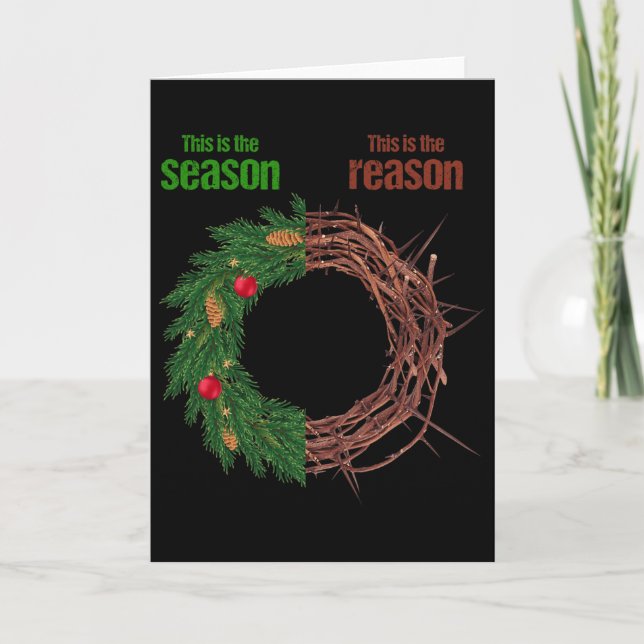 Carte C'est La Saison C'est La Raison De Noël Chrétien (Devant)