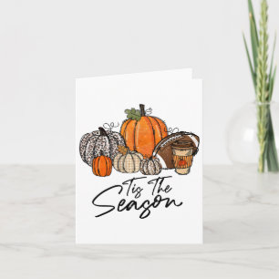 Carte C'Est La Saison Citrouille Leaf Latte Fall Thanksg