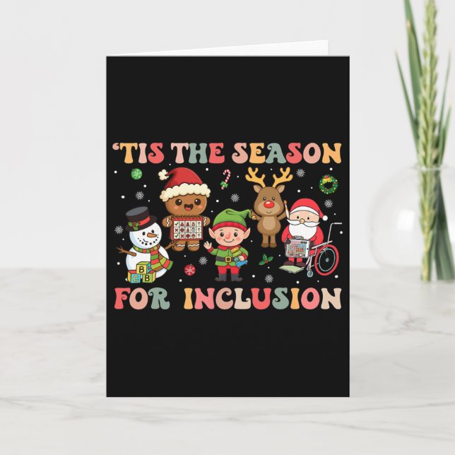 Carte C'est la saison de l'inclusion Noël Sped Enseignan (Devant)