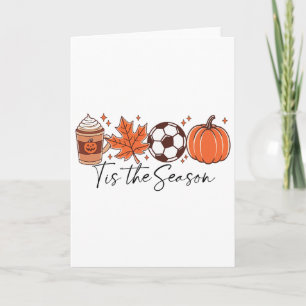 Carte C'est la saison de soccer d'automne de Thanksgivin