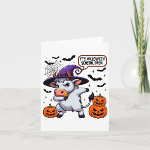 Carte C'est la saison d'Halloween Bruh Funny Cow Moo Éff