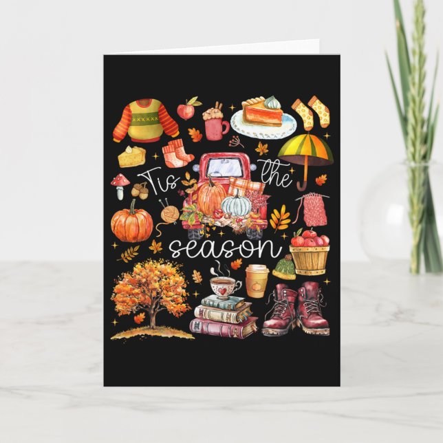 Carte C'est la saison Feuilles de citrouille Automne 1  (Devant)