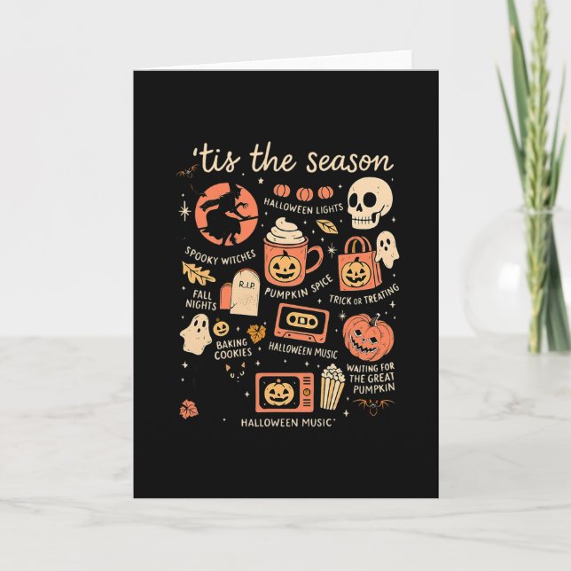 Carte C'est la saison Feuilles de citrouille Automne Hal (Devant)