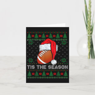 Carte C'Est La Saison Football Drôle Noël Santa Hat