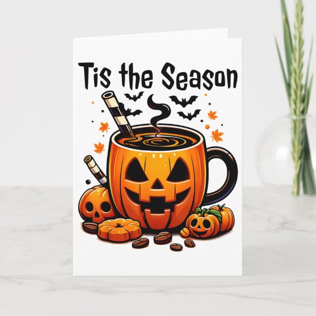 Carte C'est la saison Halloween café au potiron épicé de (Devant)