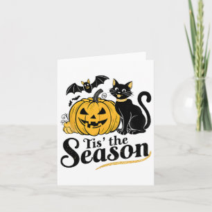 Carte C'Est La Saison Halloween chauves-souris Citrouill