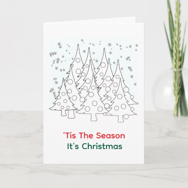 Carte C'est la saison Les sapins de Noël (Devant)