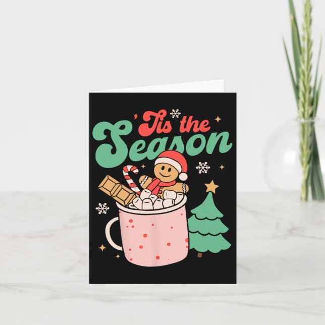Carte C'Est La Saison Noël Chaud cacao Gingerbread Coo (Devant)