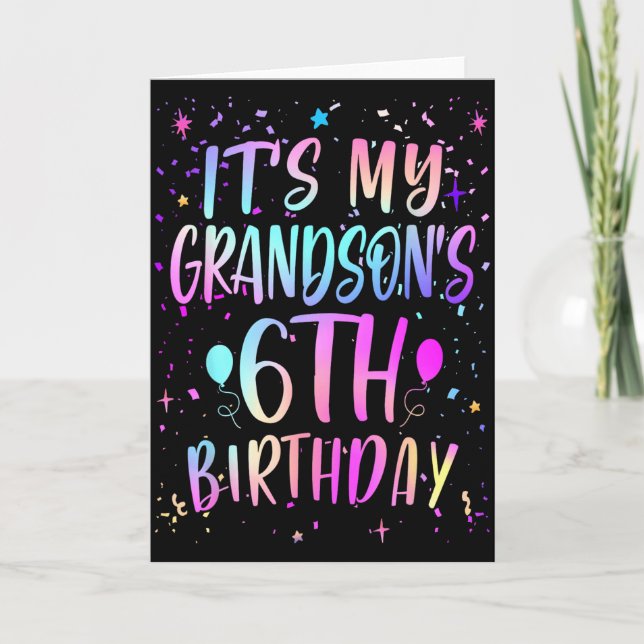 Carte C'est l'anniversaire de 6 ans de mon petit-fils Co (Devant)
