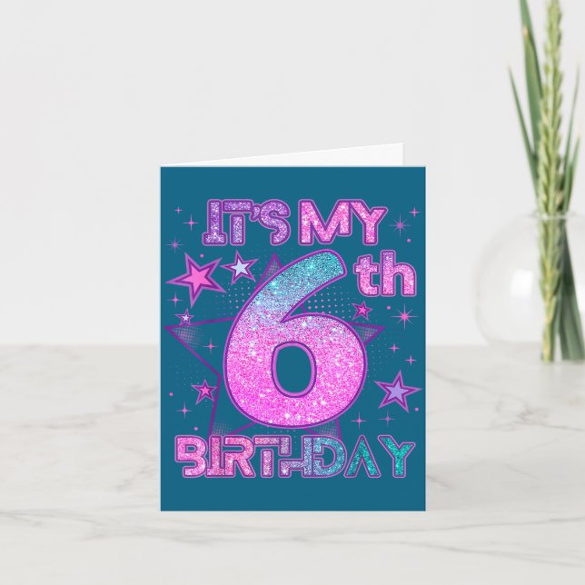 Carte C'est l'anniversaire de la fille k-pop 6 ans 6 ans (Devant)