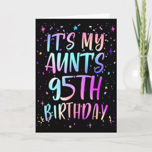 Carte C'est l'anniversaire de ma tante 95 ans Coloré Joy