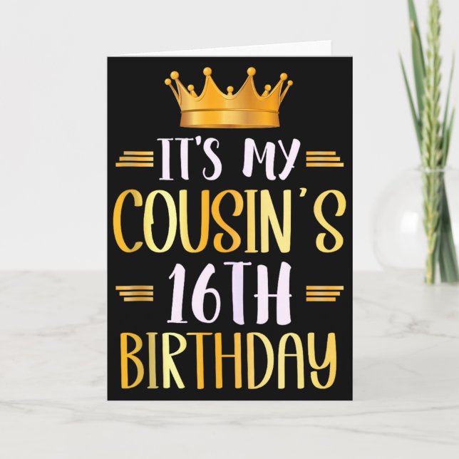 Carte C'est l'anniversaire de mes cousins 16 ans Joyeux  (Devant)