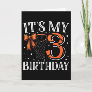 Carte C'est l'anniversaire de mes trois 3 ans Sketll fil