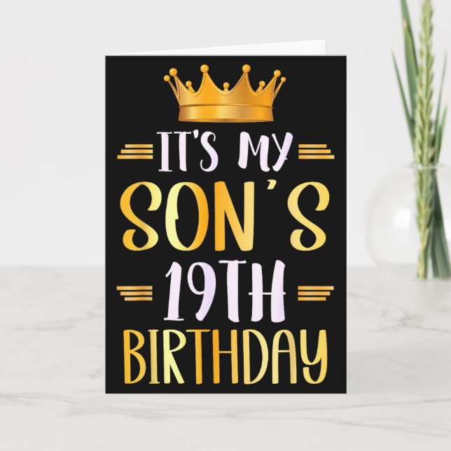Carte C'est l'anniversaire de mon fils 19 ans Joyeux 19  (Devant)