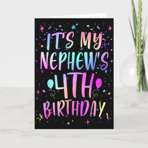 Carte C'est l'anniversaire de mon neveu 4 ans Coloré Joy