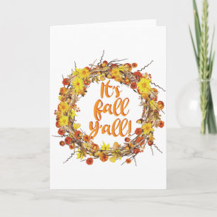 Carte C'est l'automne à tous Orange Feuilles d'automne