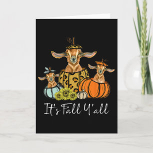 Carte C'est l'automne, les amis, chèvre animal léopard c