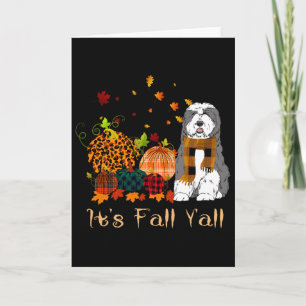 Carte C'est l'automne, vous tous Chien de berger anglais