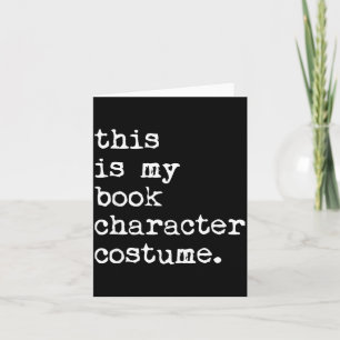 Carte C'est le costume de personnage de livre Halloween 