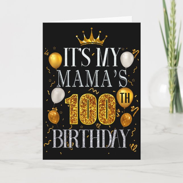 Carte C'est les 100 ans de ma maman Joyeux anniversaire  (Devant)