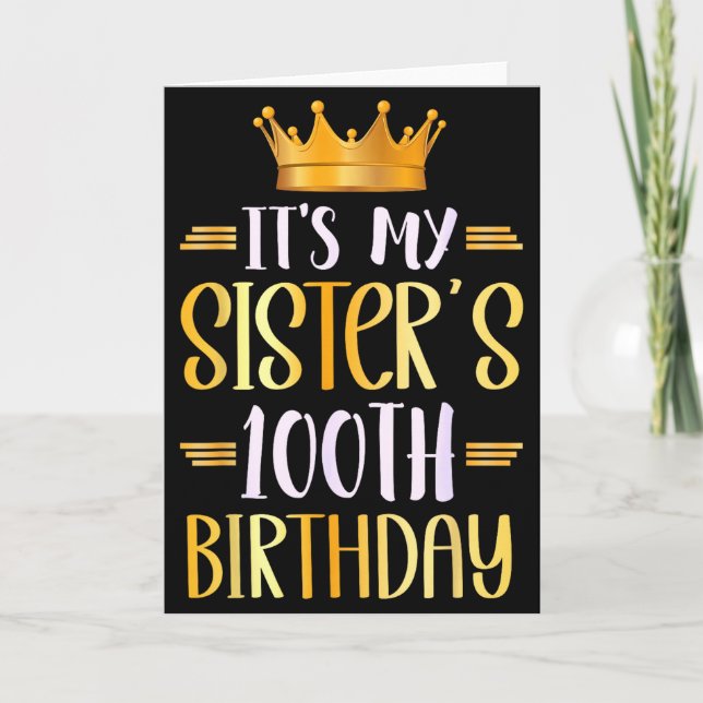 Carte C'est les 100 ans de ma sœur Joyeux 100 ans  (Devant)