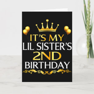 Carte C'est les 2 ans de ma petite soeur Joyeux annivers