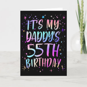 Carte C'est les 55 ans de mon papa Coloré Joyeux 55 ans