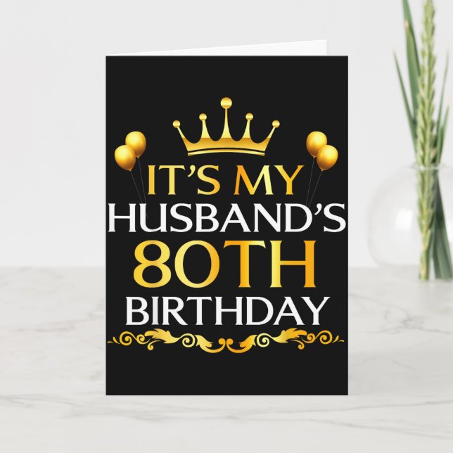 Carte C'est les 80 ans de mon mari Joyeux Anniversaire 8 (Devant)