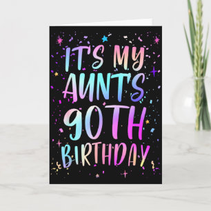 Carte C'est les 90 ans de ma tante Coloré Joyeux 90 ans