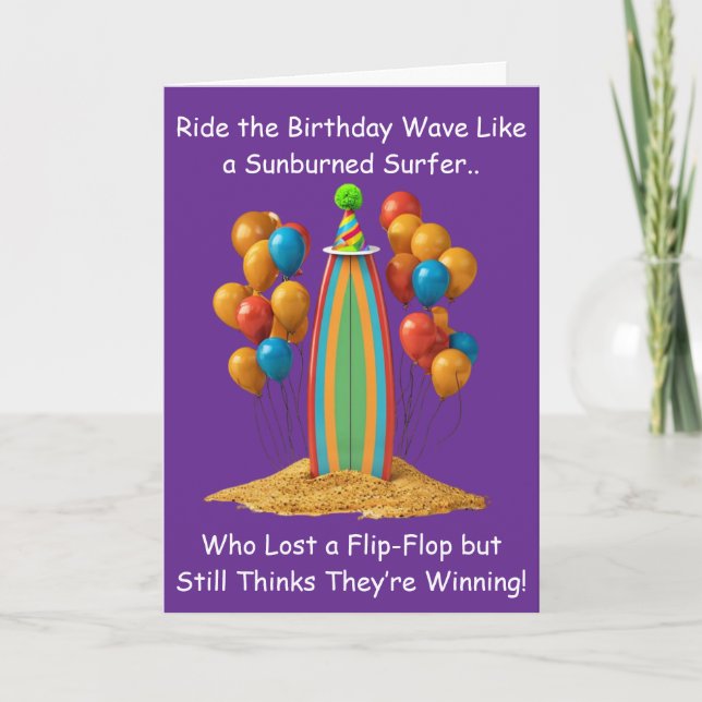Carte C'est l'heure de la fête d'anniversaire avec des r (Devant)