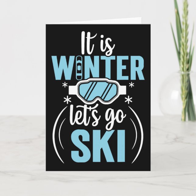 Carte C'est l'hiver, allons skier  (Devant)