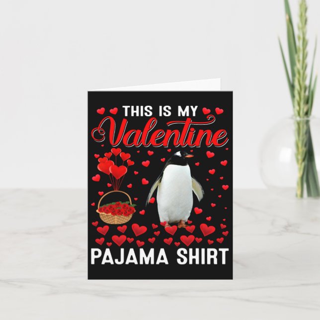 Carte C'est Ma Chemise De La Saint-Valentin Pingouin Cœu (Devant)
